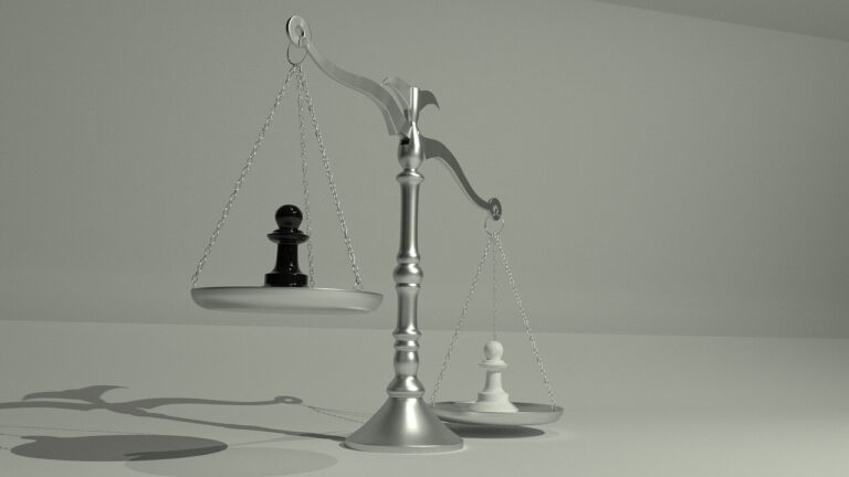 Unbalanced scale representing uneven responsibility